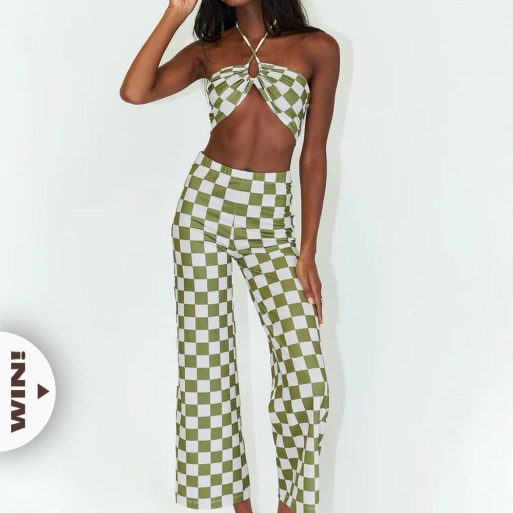 Princess Polly Latiana Set Green Checkerboard. Only worn once.